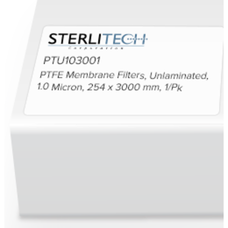 STERLITECH PTFE Unlaminated Membrane Filters, 1.0 Micron, 254 x 3000mm, 1/Pk PTU103001